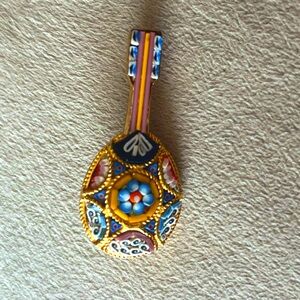 Vintage Micro Mosaic Instrument Brooch